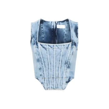 GIUSEPPE DI MORABITO Denim Corset Top