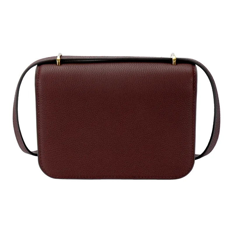 TORY BURCH Eleanor Litchi Grain Leather Crossbody Bag, Shoulder Bag Trumpets Women's Dark Color Cabernet Sauvignon-2