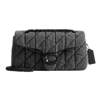 COACH Tabby Fabric Shoulder Bag Medium Size Women's Washed Gray