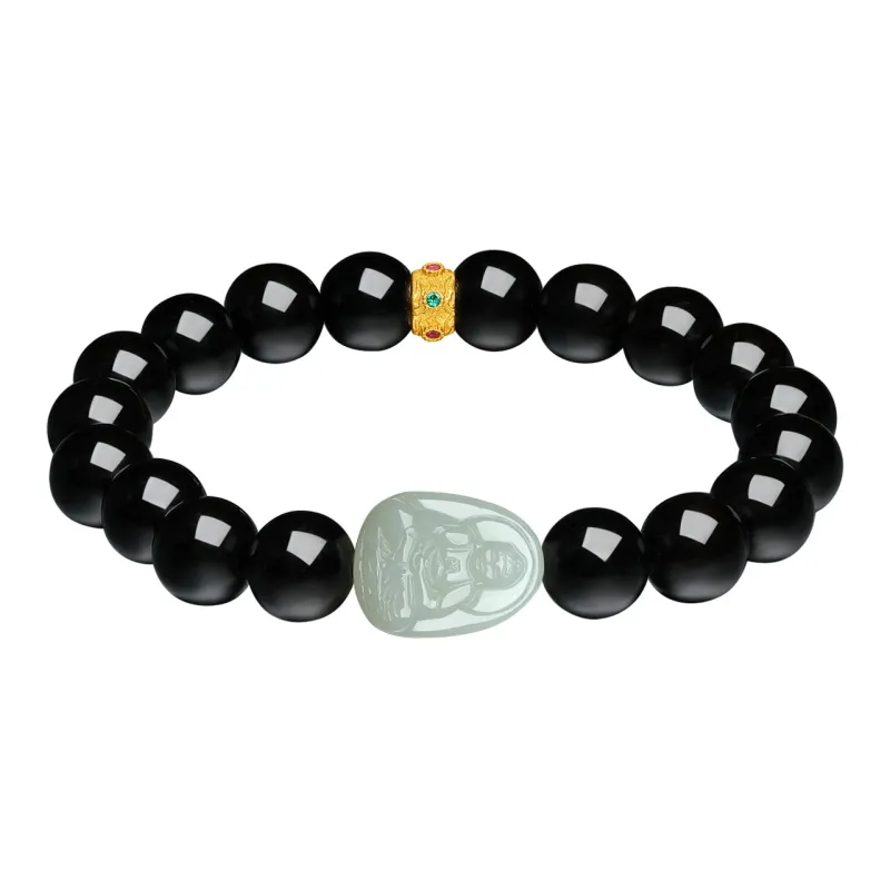 Century Edge Jewelry Hetian Jade Bracelets Pale Greenish White Jade Unisex-11