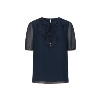 JZ. ANNAKRO Chiffon Shirts Women's Dark Blue