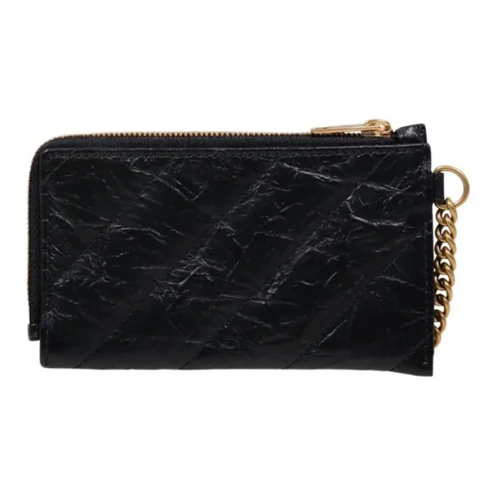 Balenciaga Calfskin Card Holder Women's Black-2