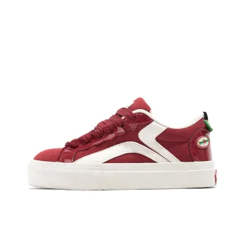 TUOPIN Pie Shoes Skateboard Shoes Unisex Low Top Burgundy