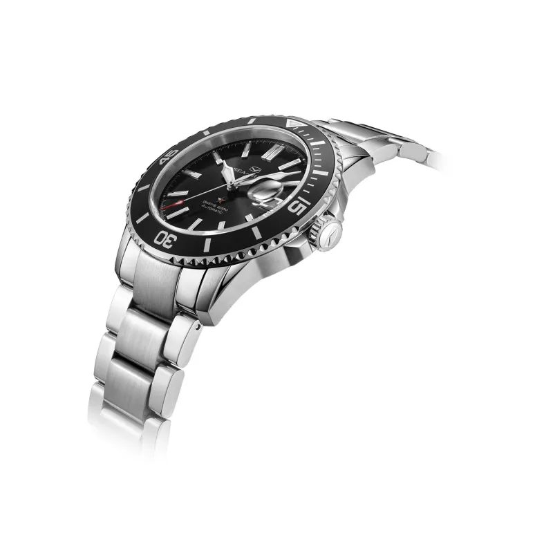 Sea Gull Ocean Automatic Mechanical Movement Steel Strap Watch Men's Watches Black Dial-4