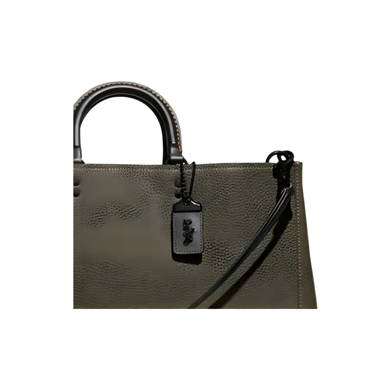 COACH Rogue Leather Handbag Women's Olive Green-4