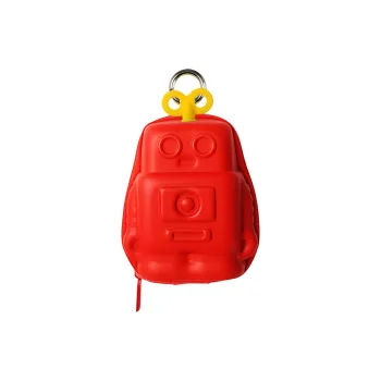 SUPERCUTE Polyurethane Key Pouch Coin Purse Storage Bag Unisex Red