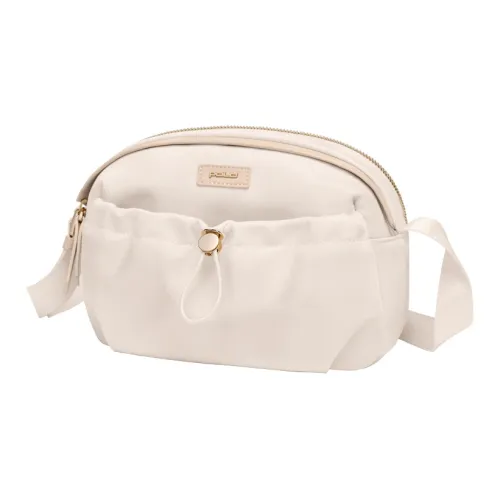 POLO Fabric Crossbody Bag Women's Ecru & Apricot/Gray & Brown