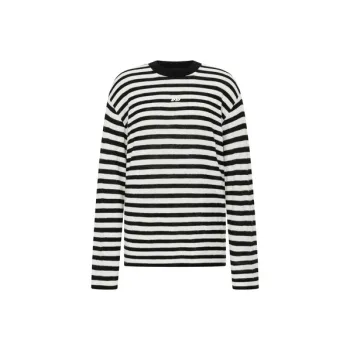MOCO T Shirt Women's Black White Stripes