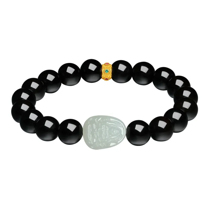 Century Edge Jewelry Hetian Jade Bracelets Pale Greenish White Jade Unisex-0