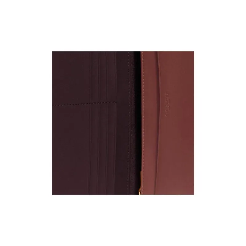 COACH Slim Wallet Cow Leather Wallet Small Size Women's Brass/Wine Red-3