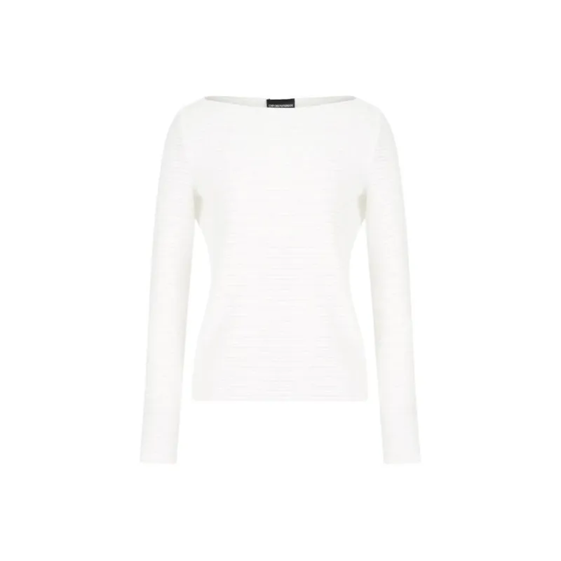 EMPORIO ARMANI Stretch Jacquard Nylon Jersey Boat neck Jumper-0
