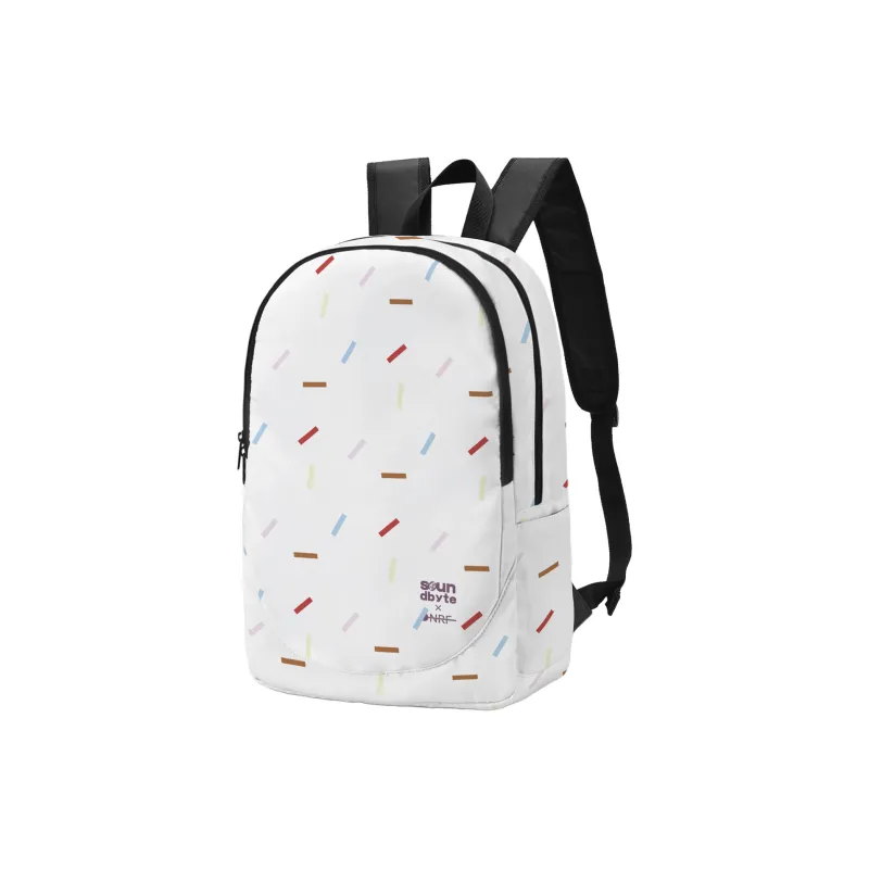 Soundbyte Polyester Backpack Unisex White-1