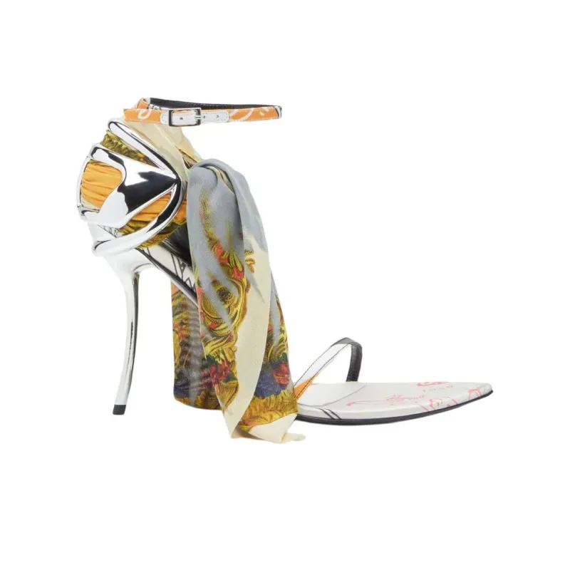 DIESEL D Ten&Half High Heels 10.5cm Women's Silver-1