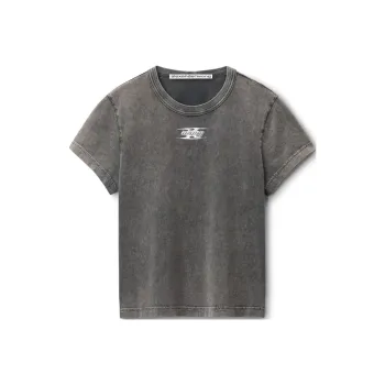 Alexander Wang Blade Logo Shrunken Tee Washed Cedar
