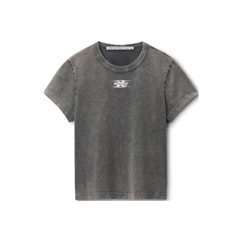Alexander Wang Blade Logo Shrunken Tee Washed Cedar-0