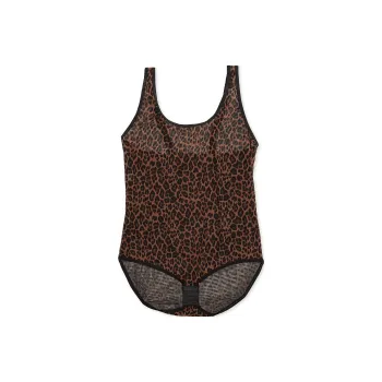 Victoria's Secret CURVY COUTURE Sheer Mesh Bodysuit Designer Leopard Bodysuits Women's Leopard Print