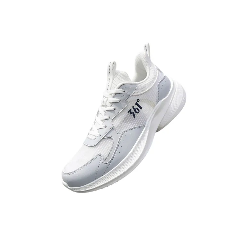 361° Slip Resistant, Abrasion Resistant, Breathable Low Top Casual Running Shoes Men's White Gray-1