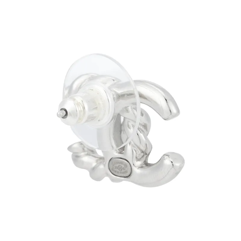 CHANEL Stud Earrings Women's Silver-3
