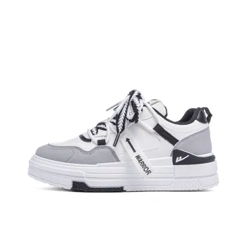 Warrior Abrasion Resistant Breathable Height Increasing Low Top Skateboard Shoes Women's Greige Black