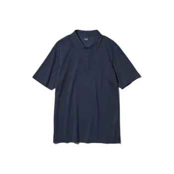 UNIQLO AIRism Polo Shirt Unisex Navy Blue