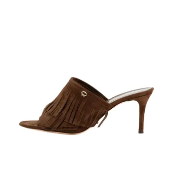 GIANVITO ROSSI Quiet Slide Slippers Women's Dark Brown