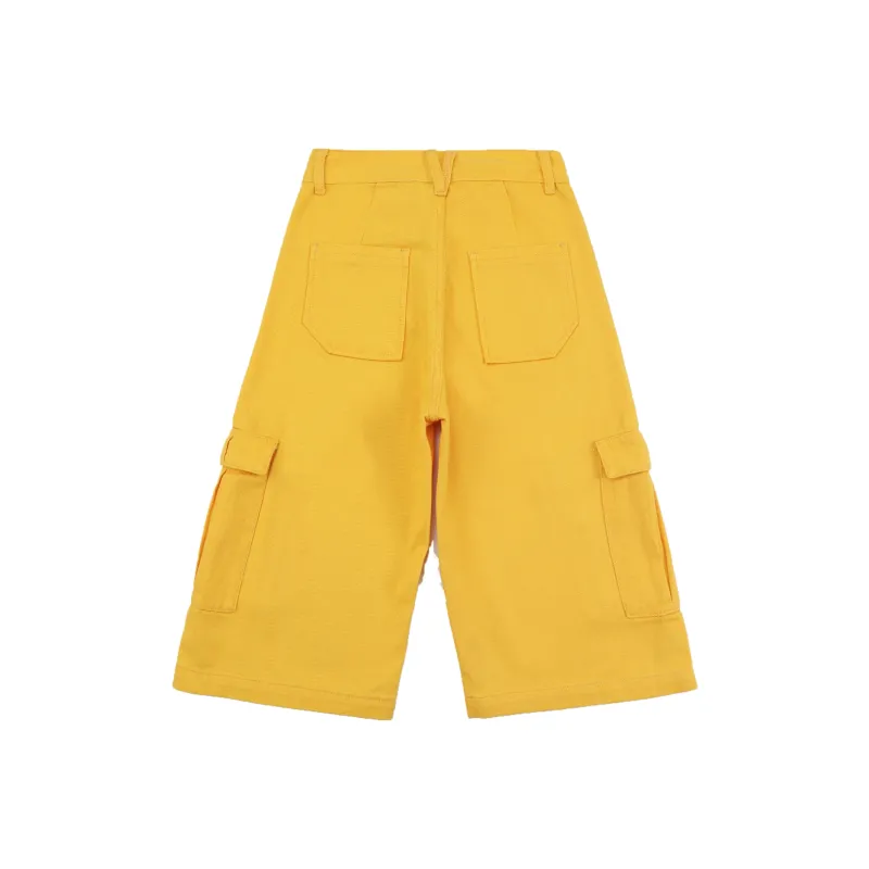 Wen Shan Denim Shorts Women's Yellow-3