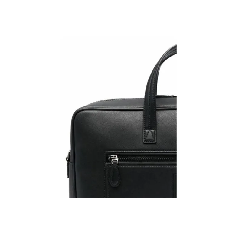BALLY Calfskin Briefcase, Shoulder Bag, Crossbody Bag, Handbag Regular Men's Black-2