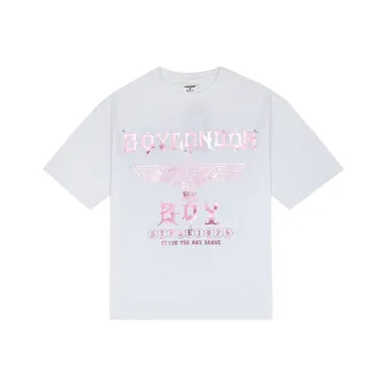 Boy London T Shirt Unisex White Print Pink