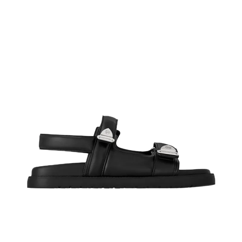 LOUIS VUITTON Sunset Comfort One Strap Sandals Women's Black-1
