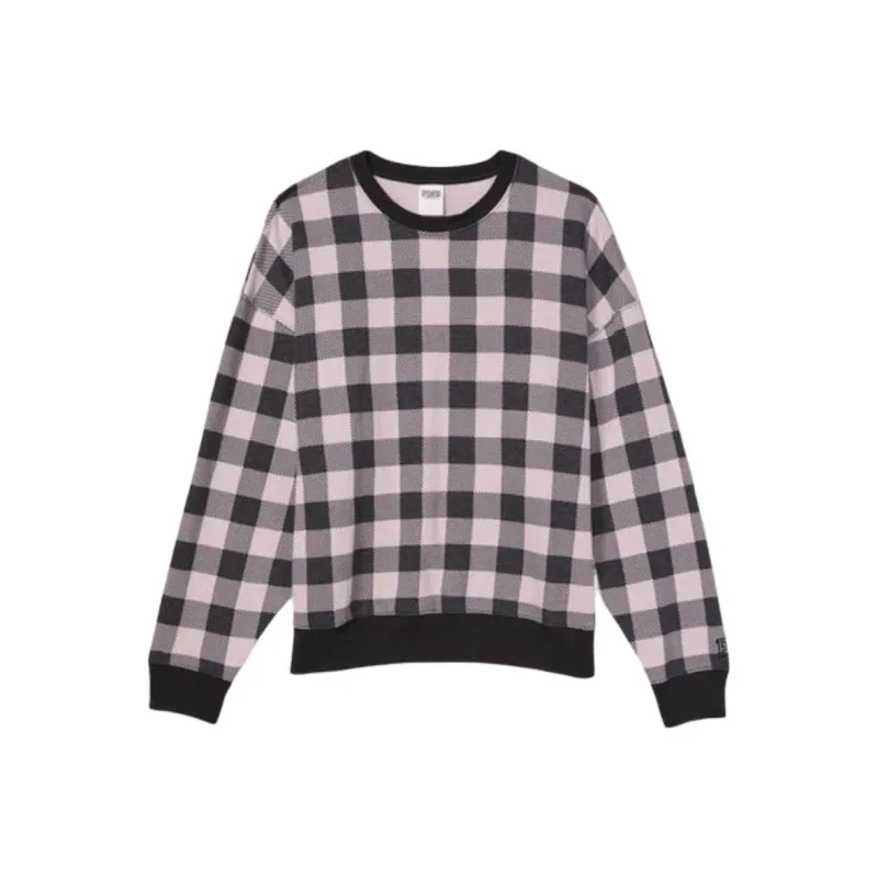 Victoria's Secret T Shirt Women's Black White Plaid-0