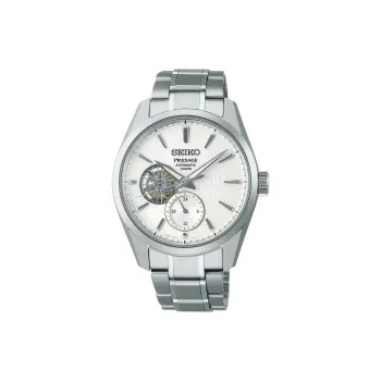 SEIKO Sharp Edged Collection Automatic/Manual Mechanical Movement Stainless Steel Strap Watch 40.2mm Unisex White Dial
