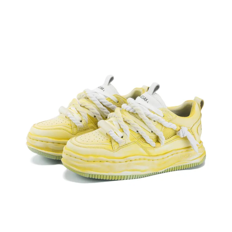RELAXURSELF Slip Resistant, Abrasion Resistant, Breathable, Height Increasing Low Top Skateboard Shoes Unisex Gradient-14