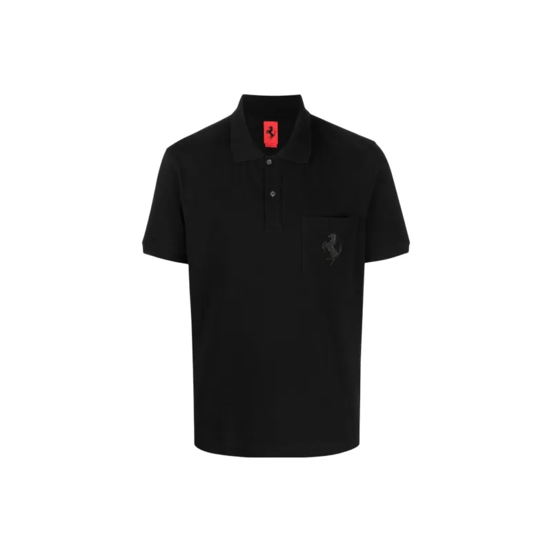 Ferrari Logo patch Short sleeved Polo Shirt-0