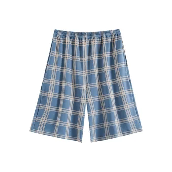 Ordifen Pajama Pants Men's Blue Plaid