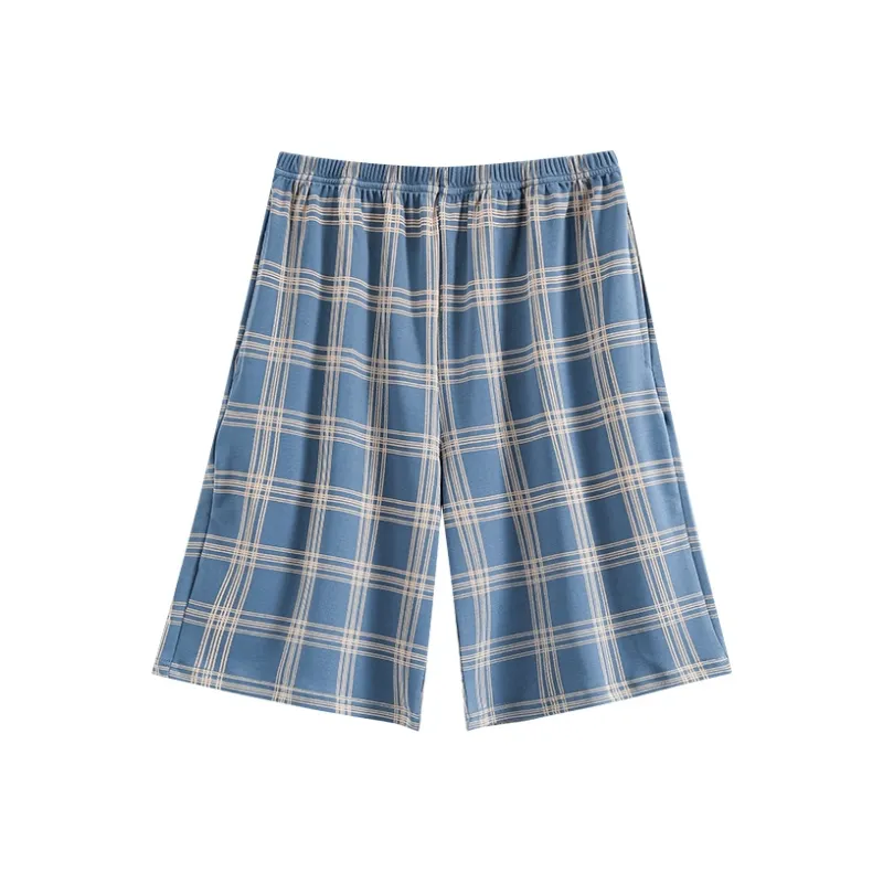 Ordifen Pajama Pants Men's Blue Plaid-0