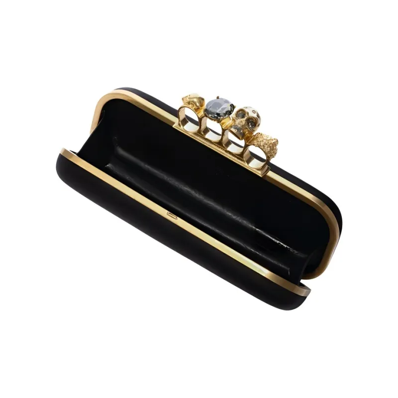 Alexander McQueen Satin Clutch Women's Black-2