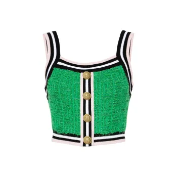 BALMAIN SS24 Camisole Women's Green