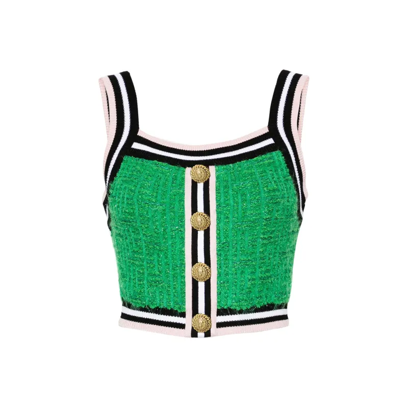 BALMAIN SS24 Camisole Women's Green-0