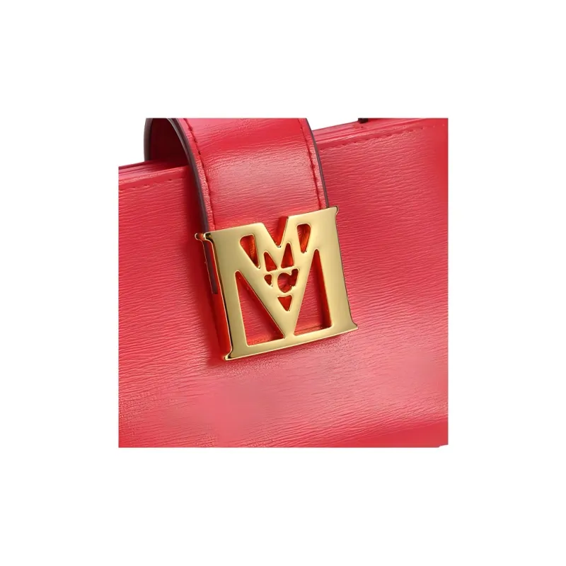 MCM Leather Card Holder Mini Women's Fire Red-6