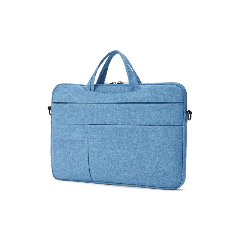 BOSTANTEN Fabric Briefcase Men's Light Gray/Lake Blue-8