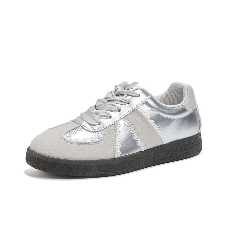La Chapelle Slip Resistant, Abrasion Resistant, Rebound Resistant Low Top Casual Shoes Women's Silver Gray-0