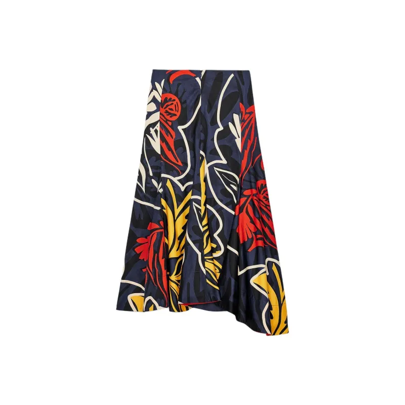 ZARA ZW Series Casual Long Skirt Women's Sea Blue-1