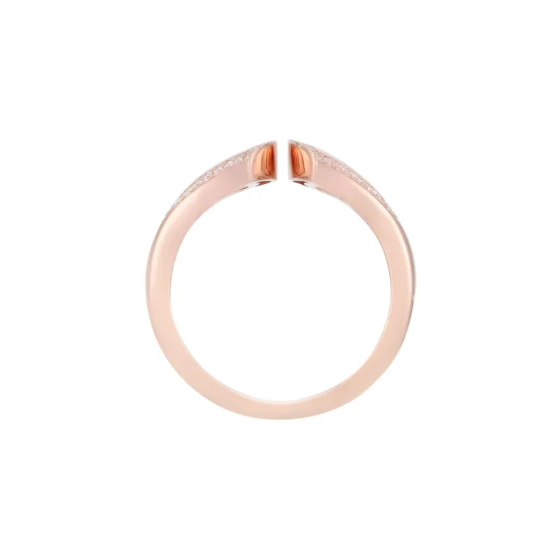 BVLGARI 2010s 18K Rose Gold Diva Dream Pearl And Diamond Ring-2