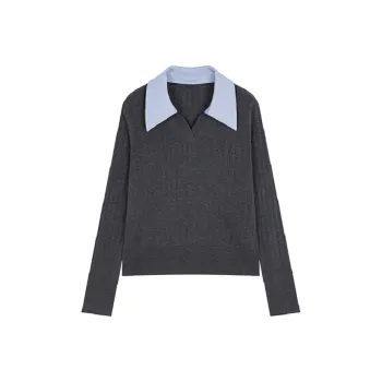 XWI Knitwear Women's Dark Gray & Sky Blue
