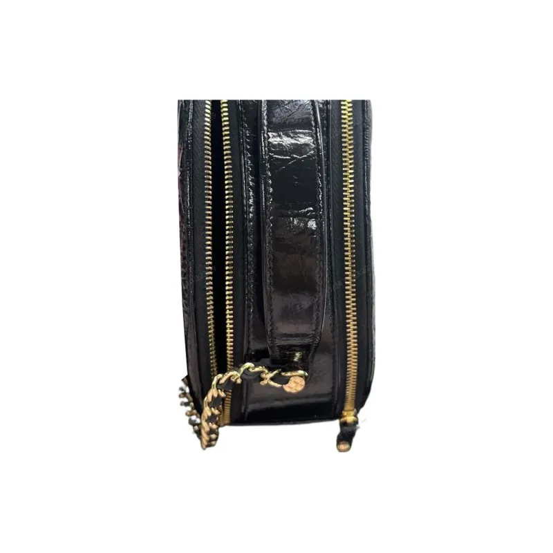 CHANEL Lambskin Bowling Bag, Handbag, Shoulder Bag, Crossbody Bag Trumpets Women's Black-3