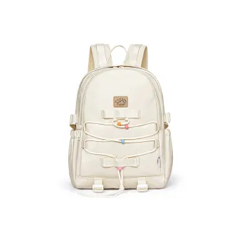 CNOLES Fabric Backpack Regular Women's Cream White/Sweet Feather Green