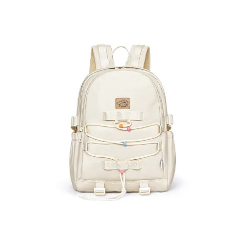 CNOLES Fabric Backpack Regular Women's Cream White/Sweet Feather Green