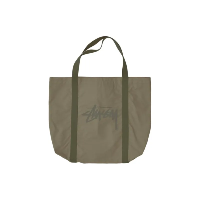 Stussy Our Legacy Collaboration Cotton Beach Bag, Tote Bag, Shopping Bag, Shoulder Bag Unisex Black/Bone/Army Green-6