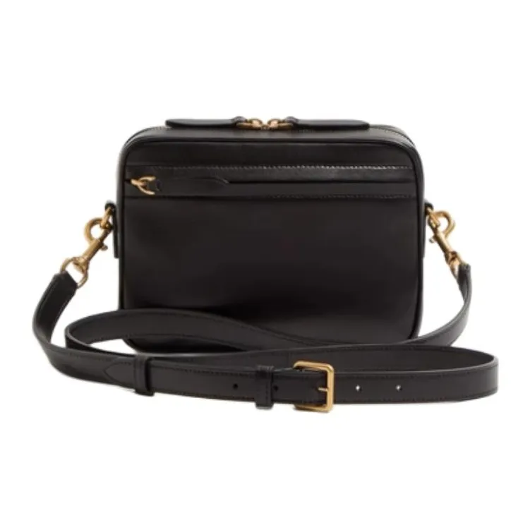 Valentino Sheepskin Shoulder Bag, Crossbody Bag Trumpets Women's Black & Brown-3