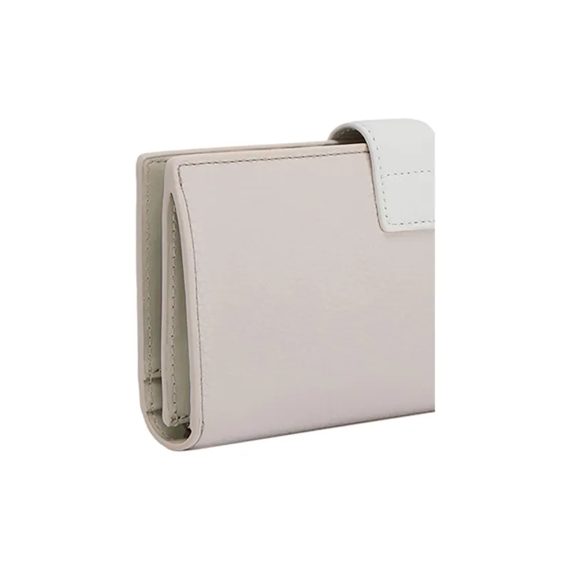 Furla Sofia Collection Grain Texture Leather Wallet Women's Soft White-3
